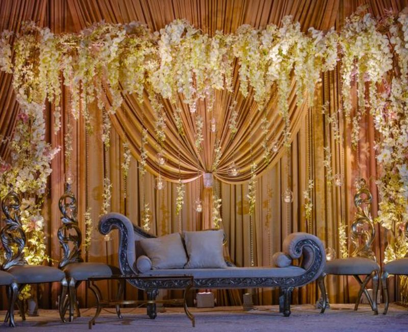 Luxury floral wedding decor with elegant flower arrangements